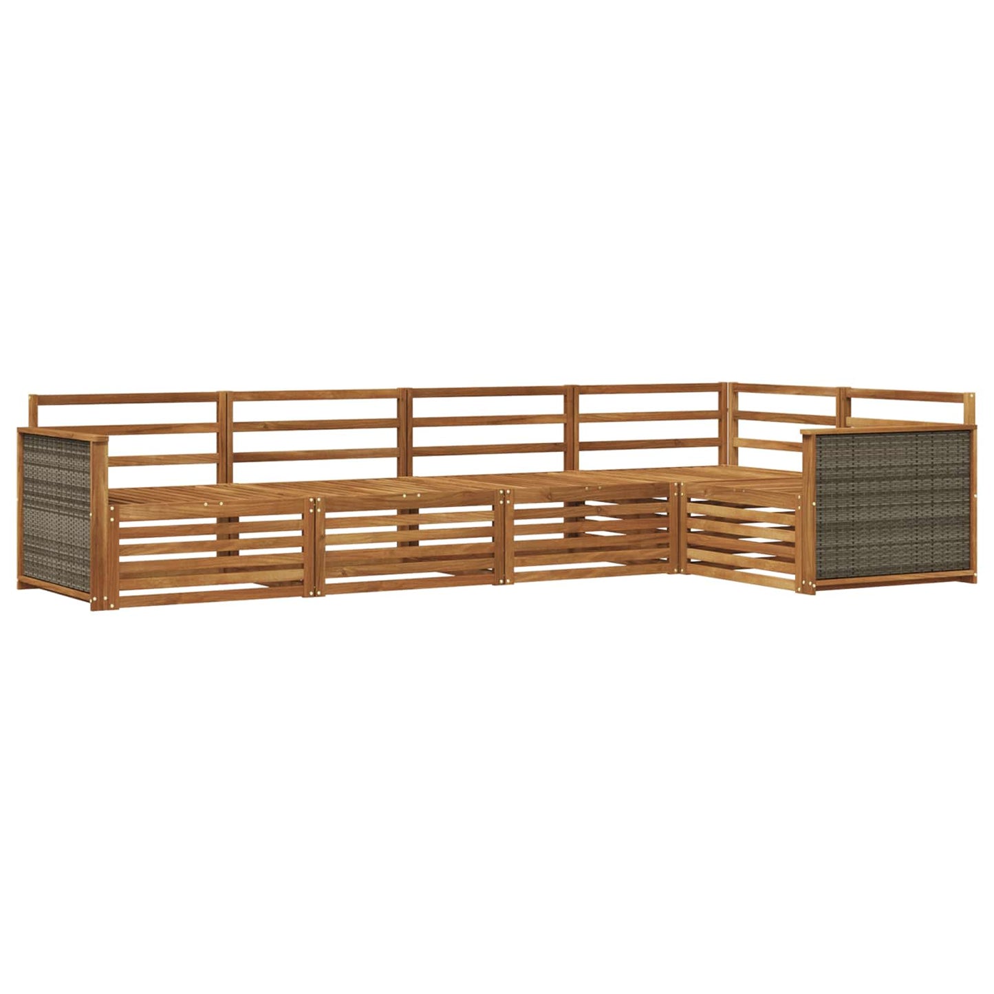 Outdoor Sofa Set 5 pcs Natural Solid Acacia Wood