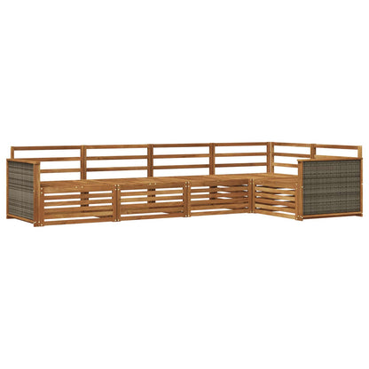 Outdoor Sofa Set 5 pcs Natural Solid Acacia Wood