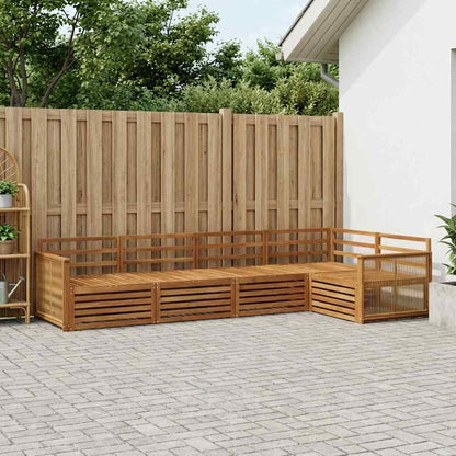 Outdoor Sofa Set 5 pcs Natural Solid Acacia Wood