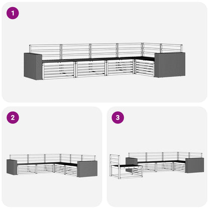 Outdoor Sofa Set 5 pcs Natural 331 x 172.5 x 73 cm