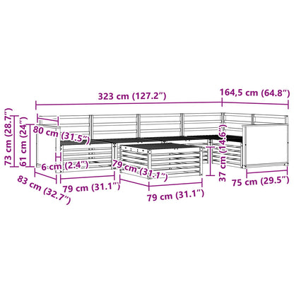 Outdoor Sofa Set 6 pcs Natural 79 x 79 x 37 cm