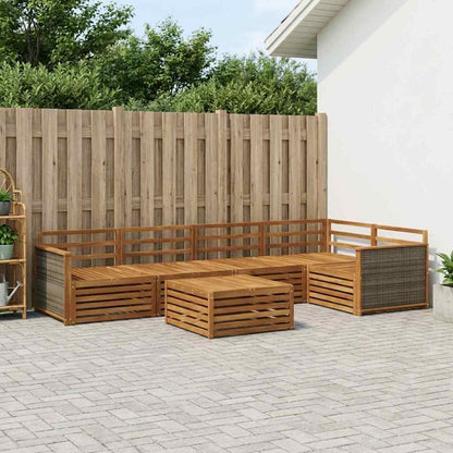 Outdoor Sofa Set 6 pcs Natural Solid Acacia Wood