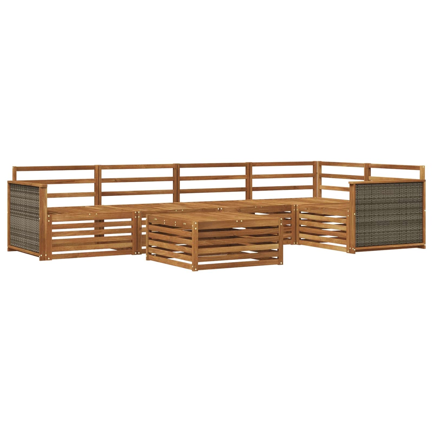 Outdoor Sofa Set 6 pcs Natural Solid Acacia Wood