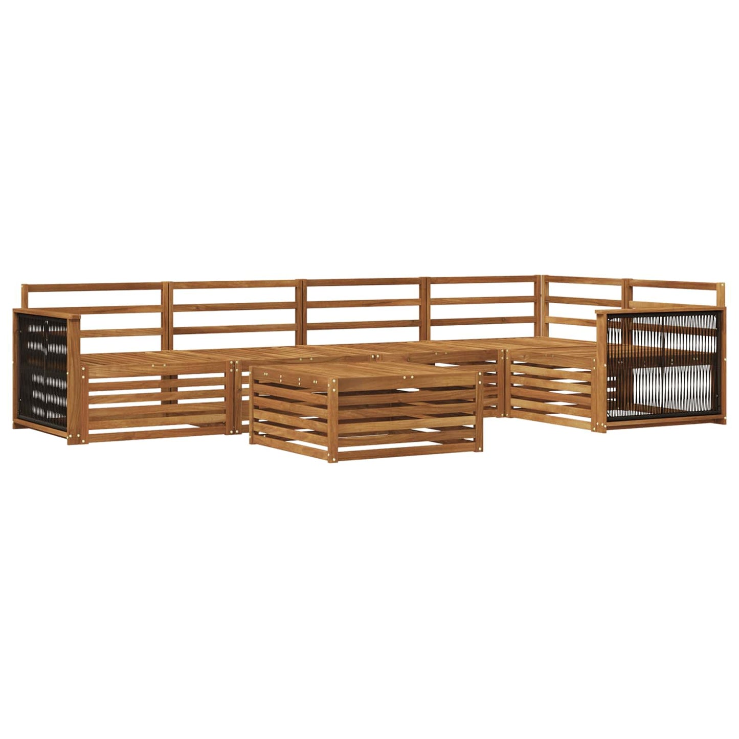 Outdoor Sofa Set 6 pcs Natural Solid Acacia Wood