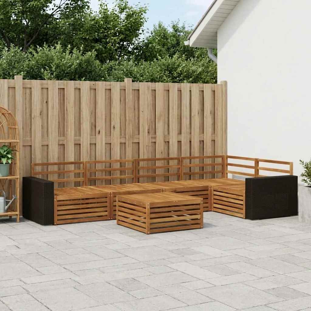 Outdoor Sofa Set 6 pcs Natural 79 x 79 x 37 cm