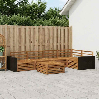 Outdoor Sofa Set 6 pcs Natural 79 x 79 x 37 cm