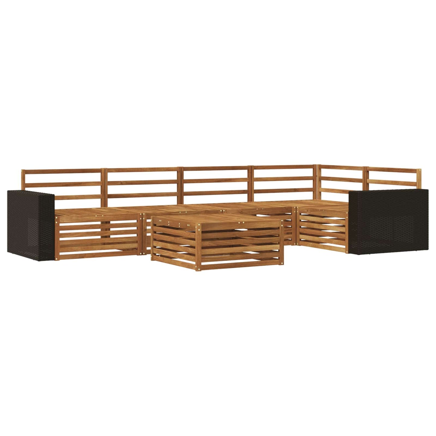 Outdoor Sofa Set 6 pcs Natural 79 x 79 x 37 cm