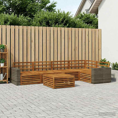 Outdoor Sofa Set 6 pcs Natural 79 x 79 x 37 cm