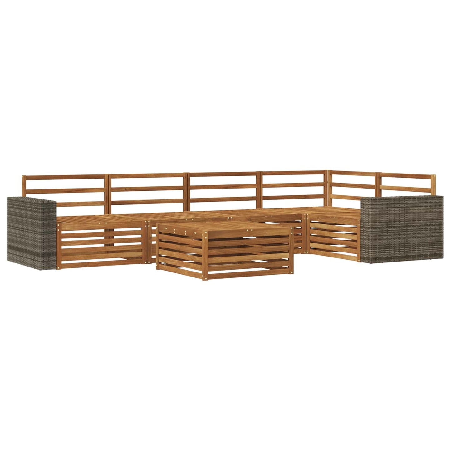 Outdoor Sofa Set 6 pcs Natural 79 x 79 x 37 cm