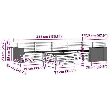 Outdoor Sofa Set 6 pcs Natural 79 x 79 x 37 cm