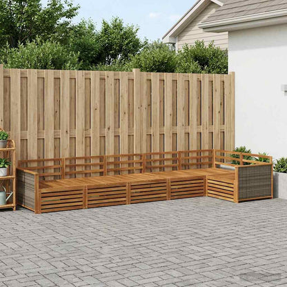Outdoor Sofa Set 6 pcs Natural Solid Acacia Wood