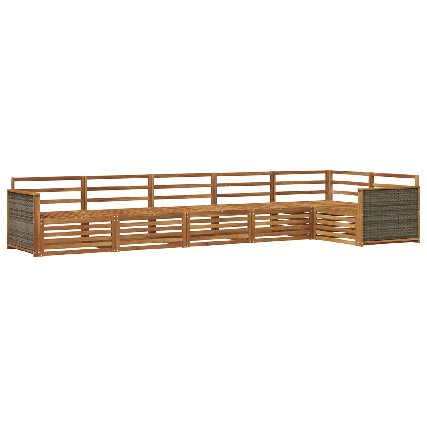 Outdoor Sofa Set 6 pcs Natural Solid Acacia Wood