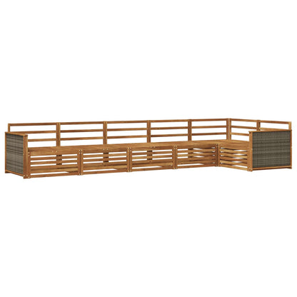Outdoor Sofa Set 6 pcs Natural Solid Acacia Wood