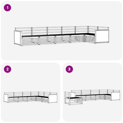 Outdoor Sofa Set 6 pcs Natural Solid Acacia Wood
