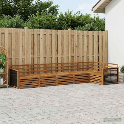 Outdoor Sofa Set 6 pcs Natural Solid Acacia Wood