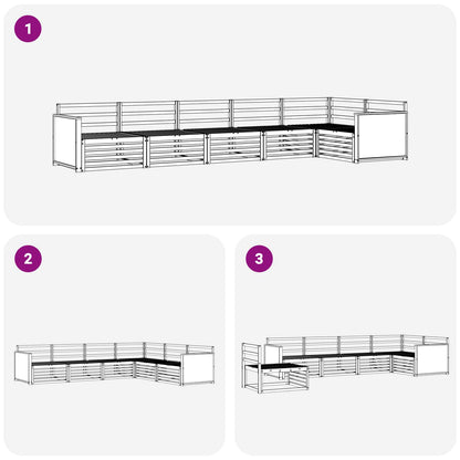 Outdoor Sofa Set 6 pcs Natural Solid Acacia Wood