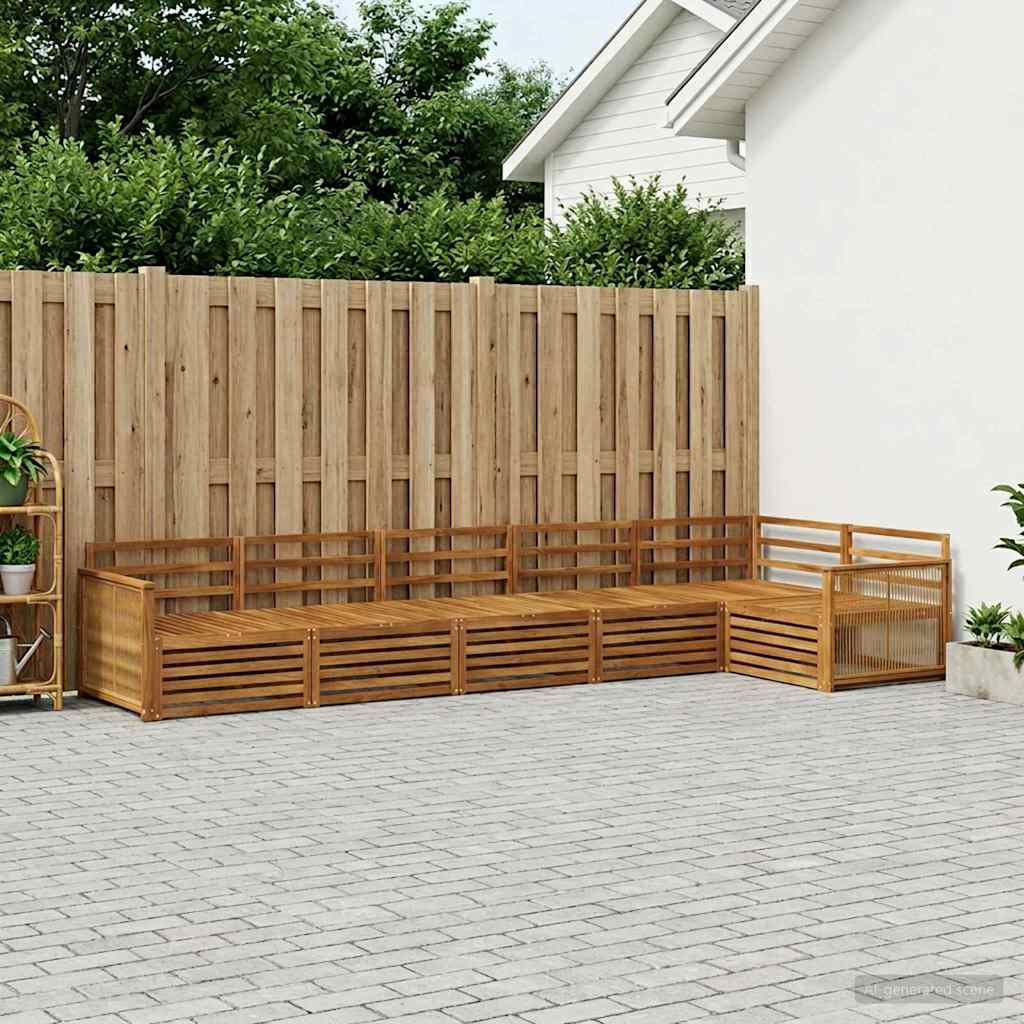 Outdoor Sofa Set 6 pcs Natural Solid Acacia Wood