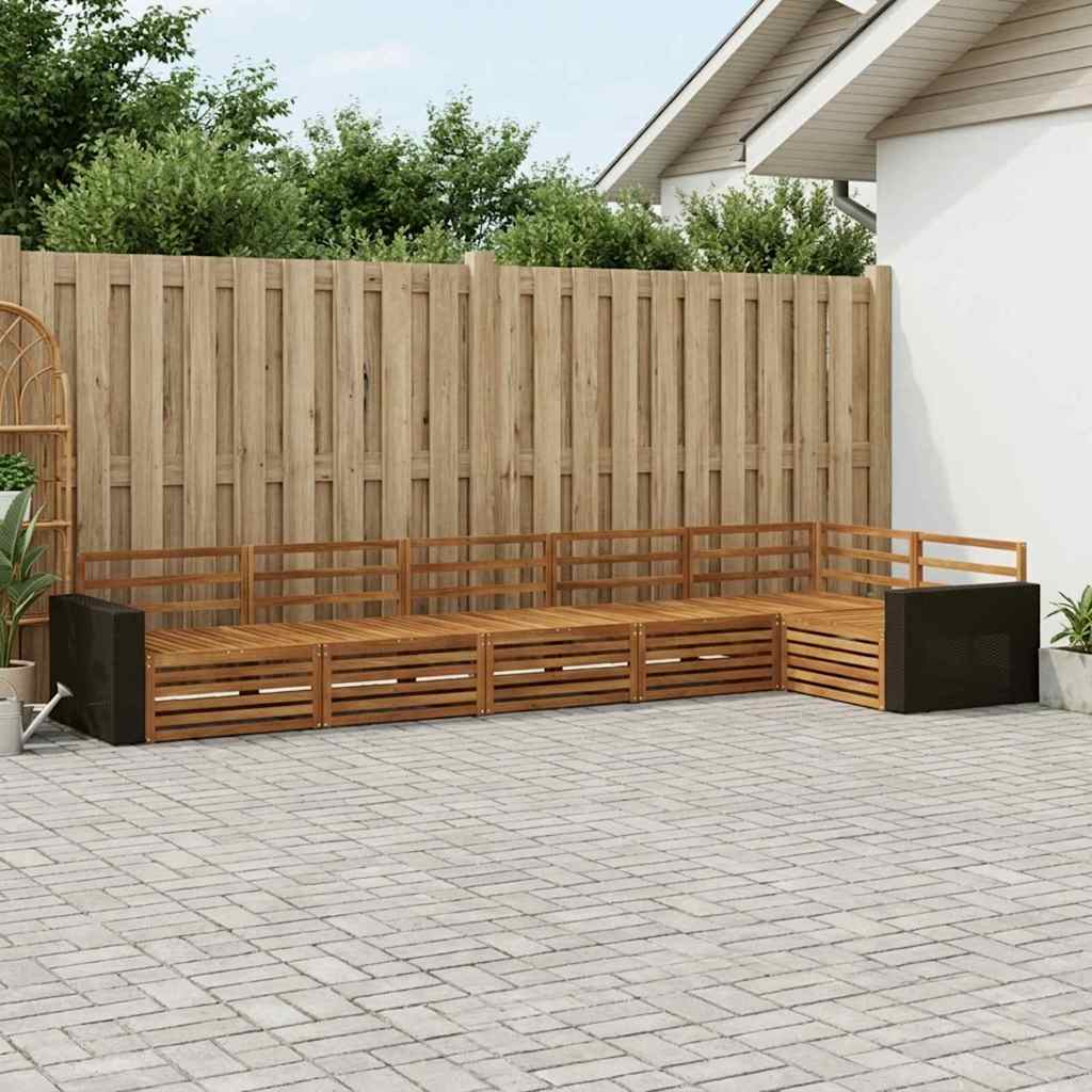 Outdoor Sofa Set 6 pcs Natural 402 x 172.5 x 73 cm