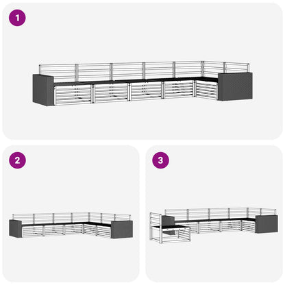 Outdoor Sofa Set 6 pcs Natural 402 x 172.5 x 73 cm