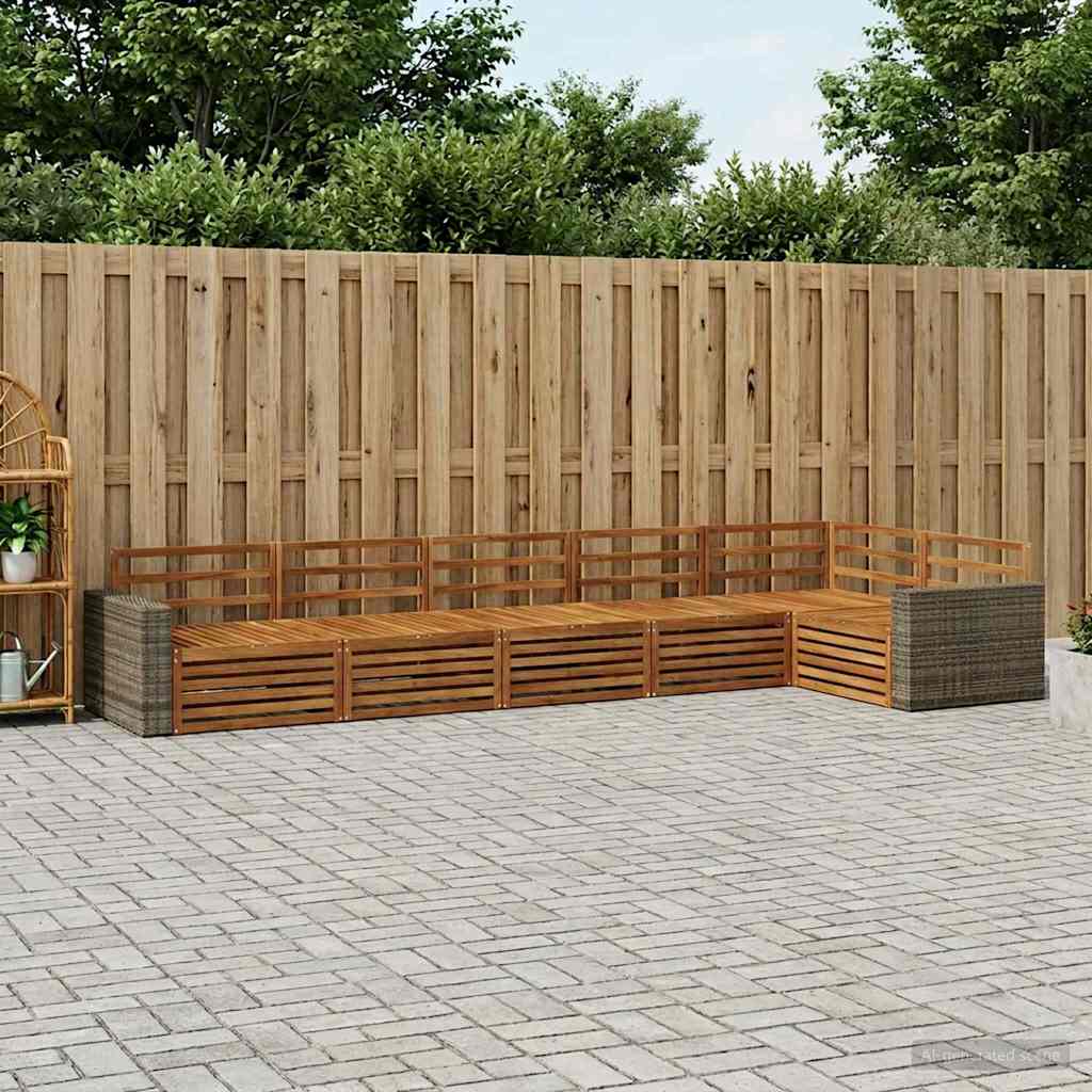 Outdoor Sofa Set 6 pcs Natural 402 x 172.5 x 73 cm