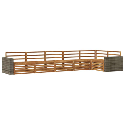 Outdoor Sofa Set 6 pcs Natural 402 x 172.5 x 73 cm
