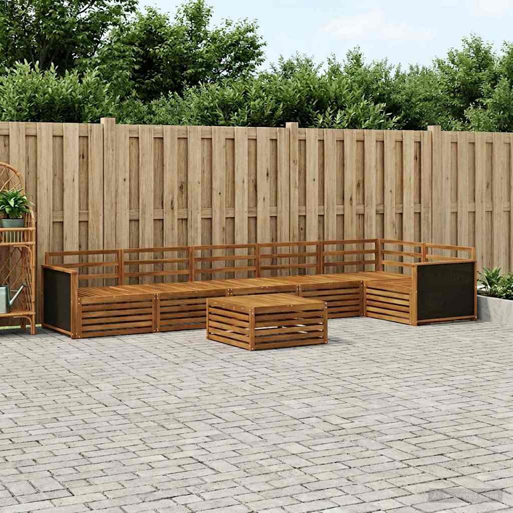 Outdoor Sofa Set 7 pcs Natural 79 x 79 x 37 cm