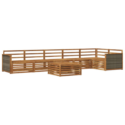 Outdoor Sofa Set 7 pcs Natural Solid Acacia Wood