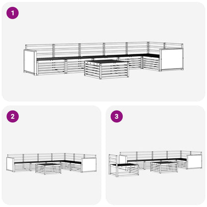 Outdoor Sofa Set 7 pcs Natural Solid Acacia Wood