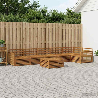 Outdoor Sofa Set 7 pcs Natural Solid Acacia Wood