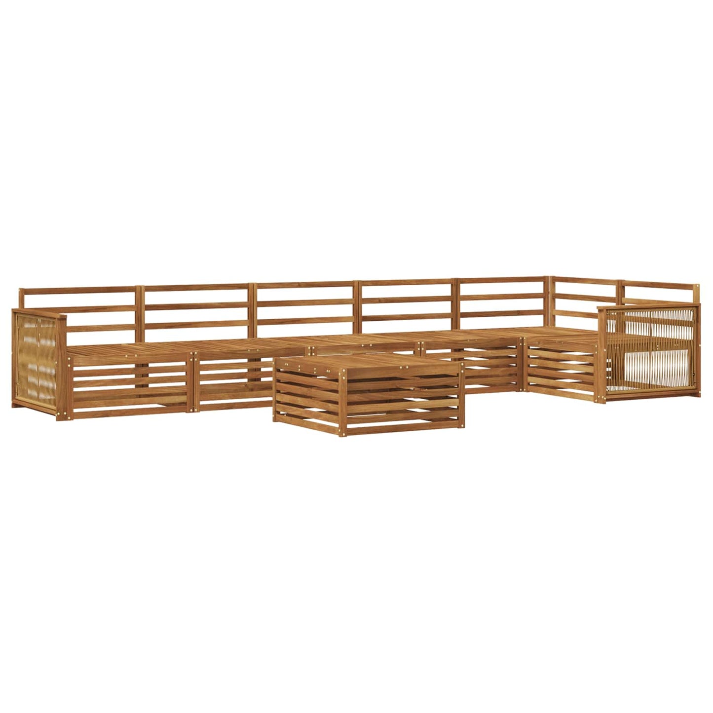 Outdoor Sofa Set 7 pcs Natural Solid Acacia Wood