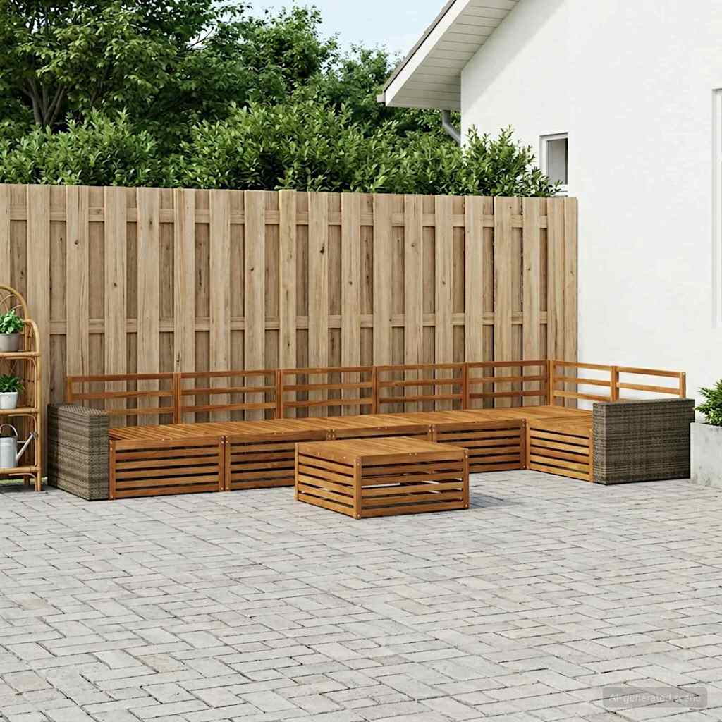 Outdoor Sofa Set 7 pcs Natural 79 x 79 x 37 cm