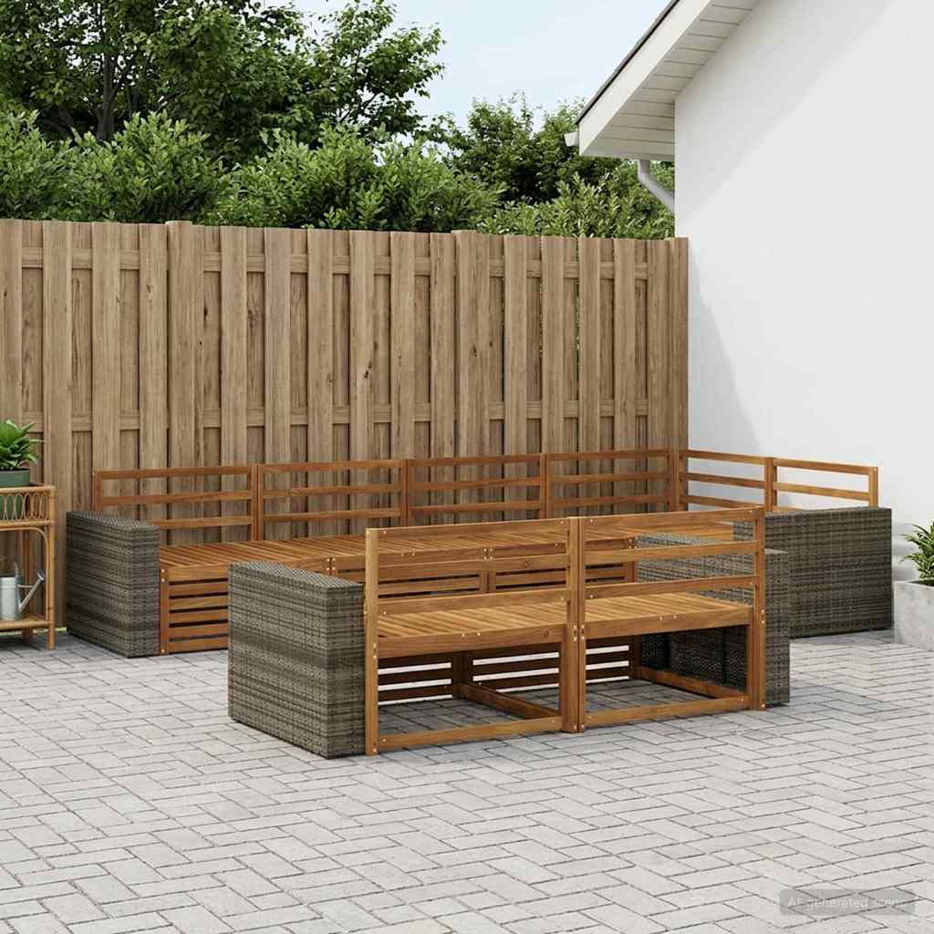 Outdoor Sofa Set 7 pcs Natural