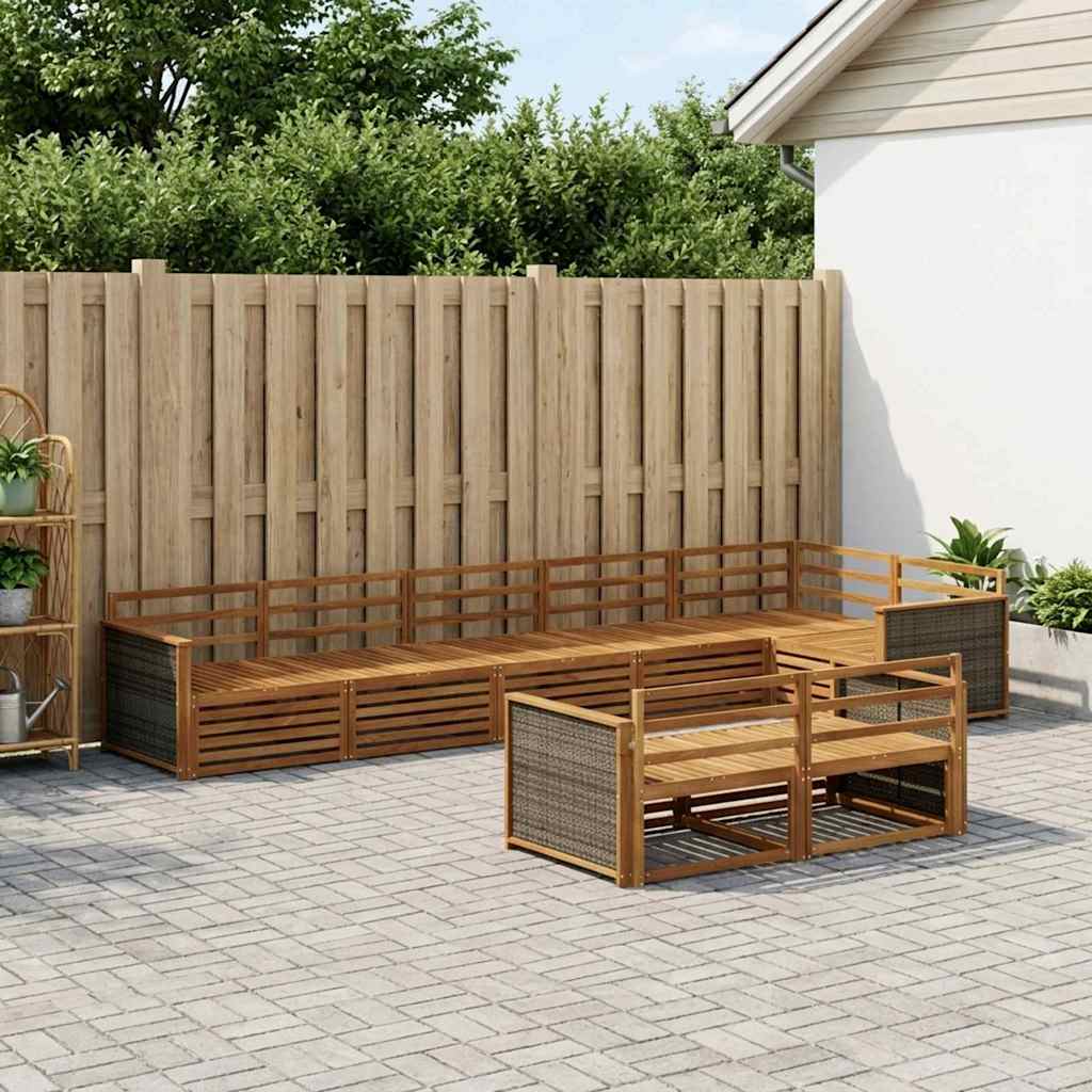 Outdoor Sofa Set 8 pcs Natural