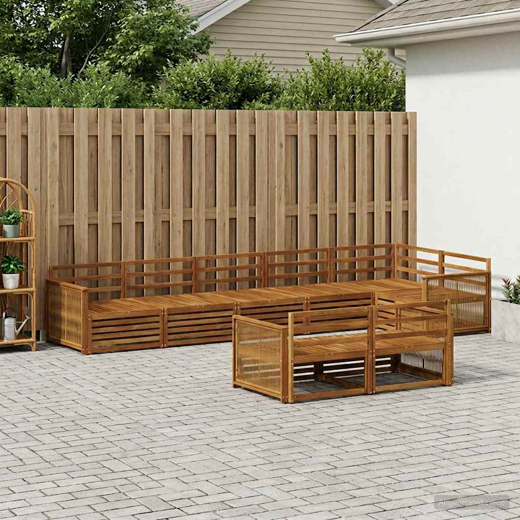 Outdoor Sofa Set 8 pcs Natural
