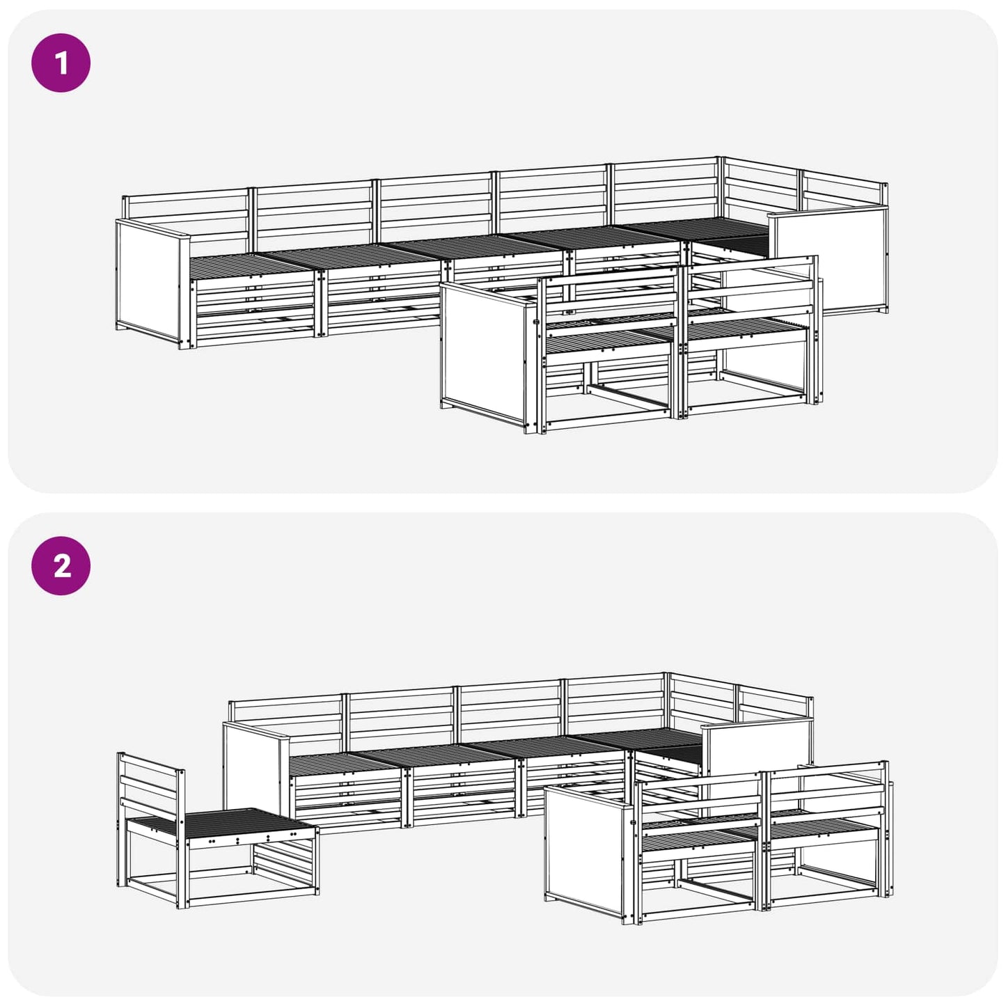Outdoor Sofa Set 8 pcs Natural