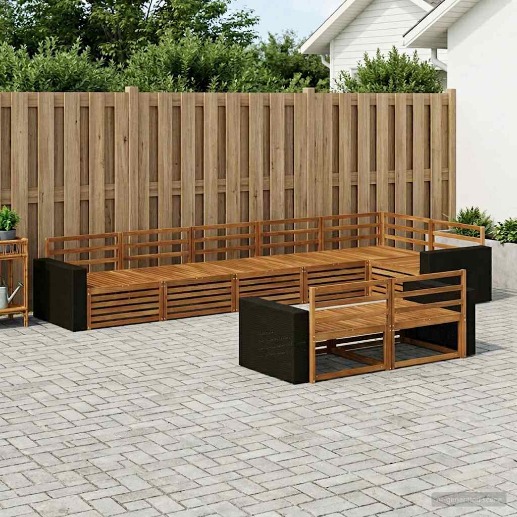 Outdoor Sofa Set 8 pcs Natural