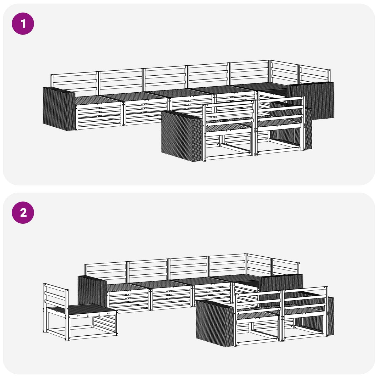Outdoor Sofa Set 8 pcs Natural