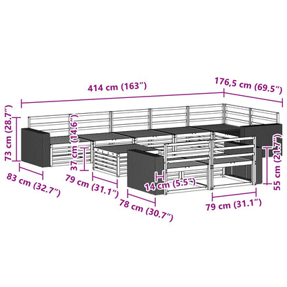 Outdoor Sofa Set 9 pcs