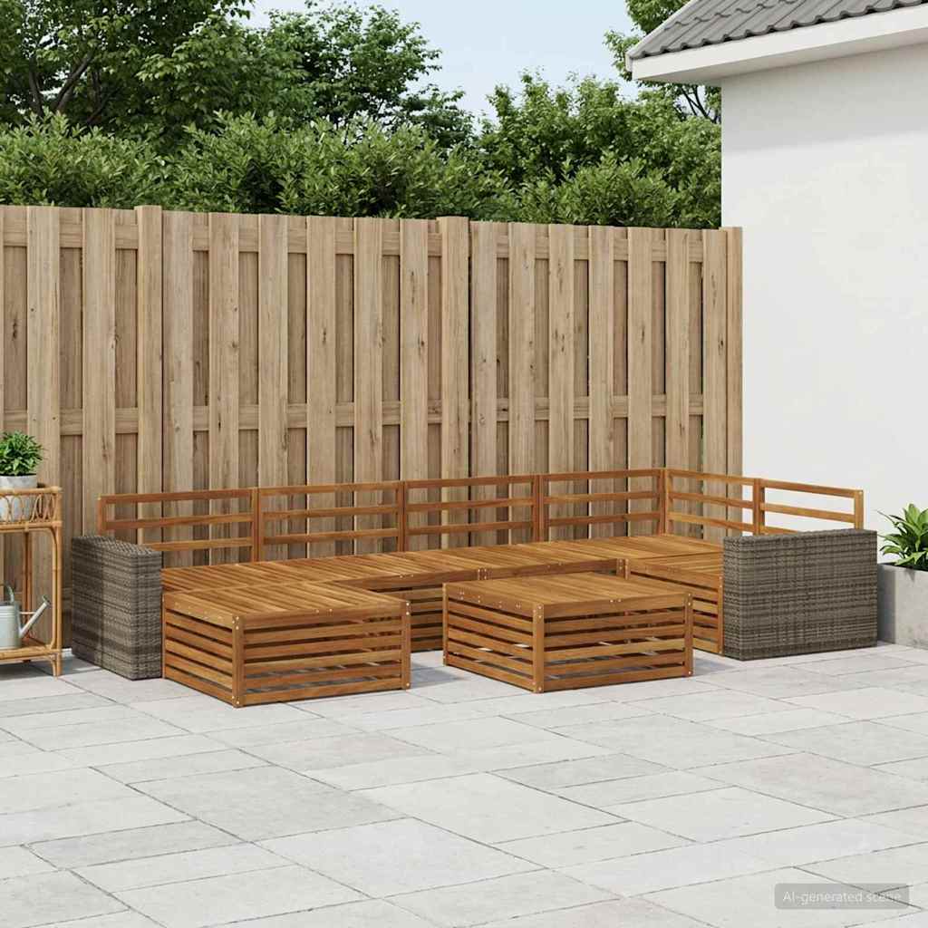 Outdoor Sofa Set 7 pcs Natural