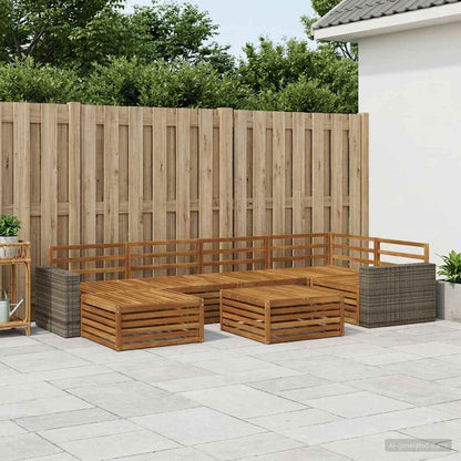 Outdoor Sofa Set 7 pcs Natural