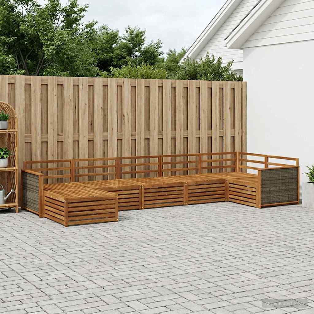 Outdoor Sofa Set 7 pcs Natural