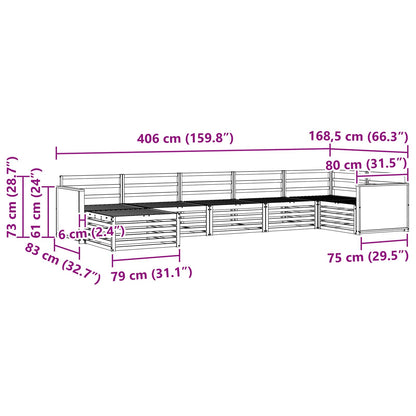 Outdoor Sofa Set 7 pcs Natural