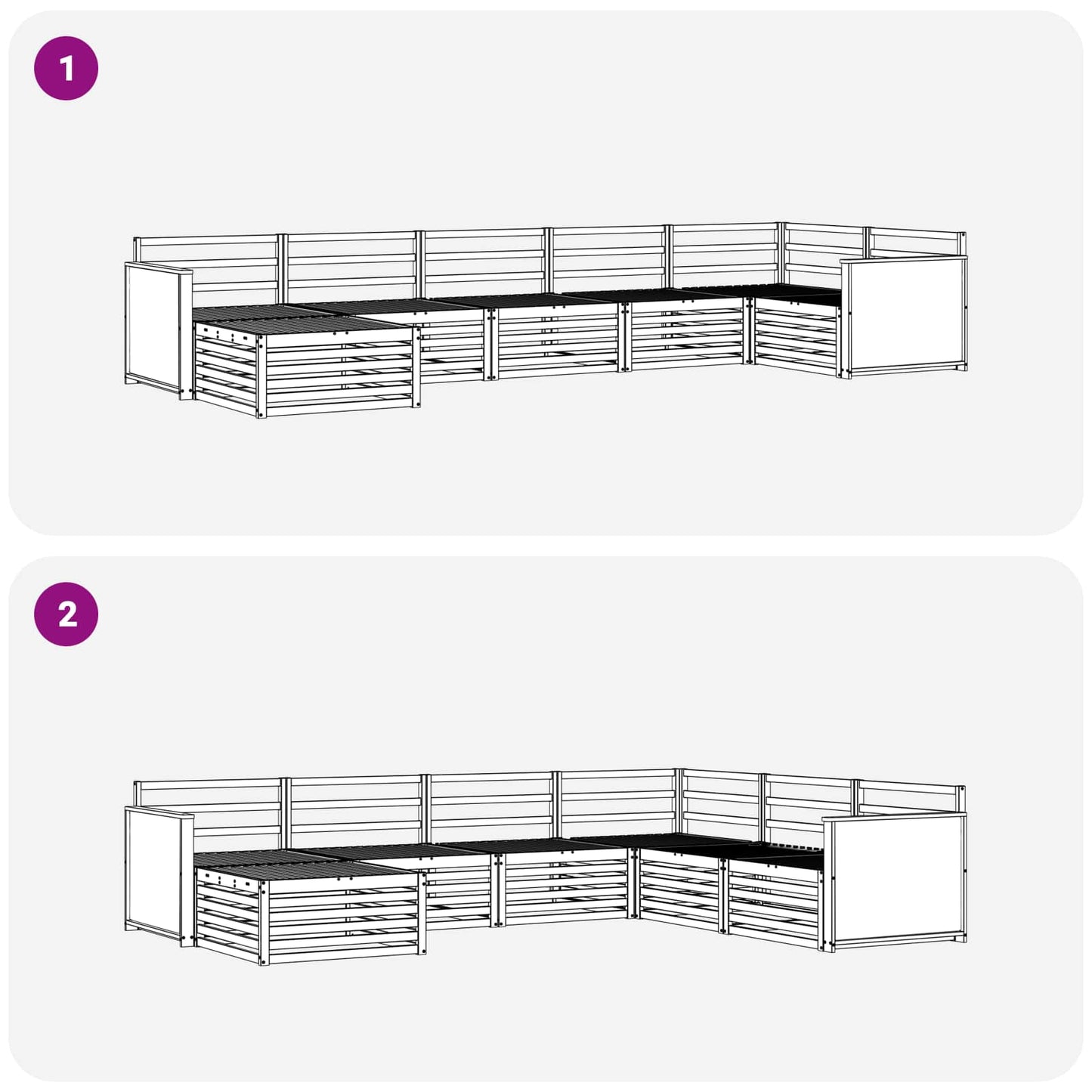 Outdoor Sofa Set 7 pcs Natural