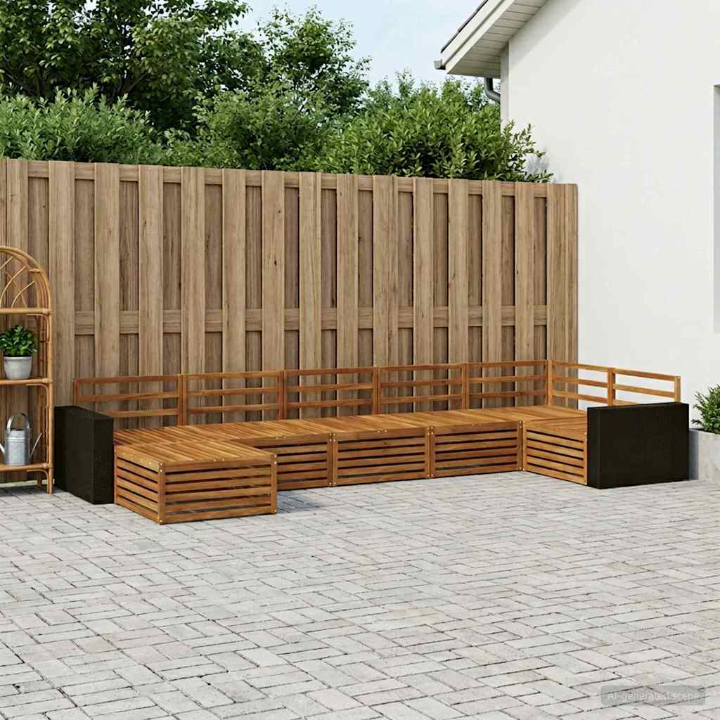 Outdoor Sofa Set 7 pcs Natural