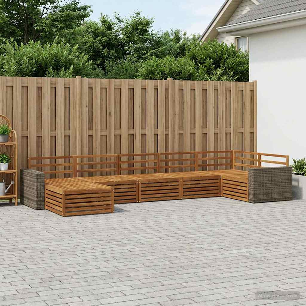 Outdoor Sofa Set 7 pcs Natural