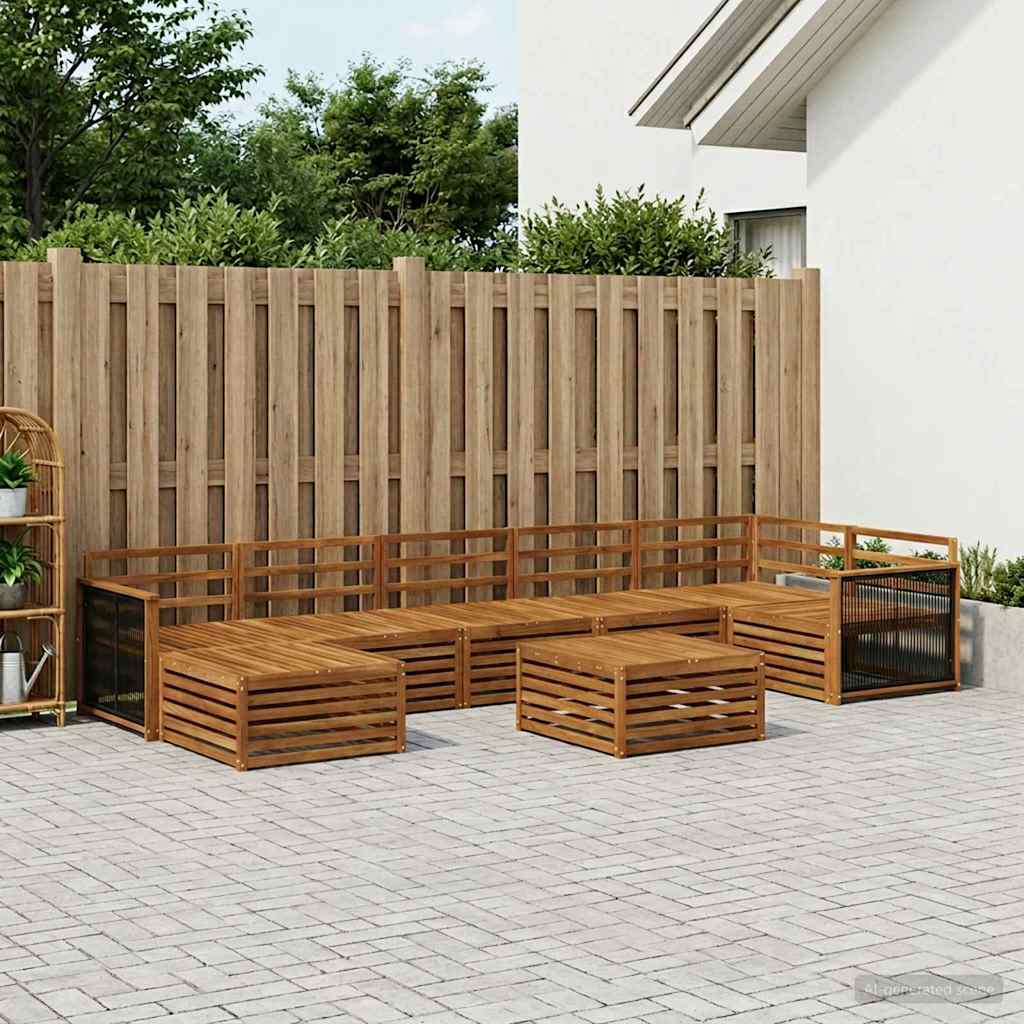 Outdoor Sofa Set 8 pcs Natural