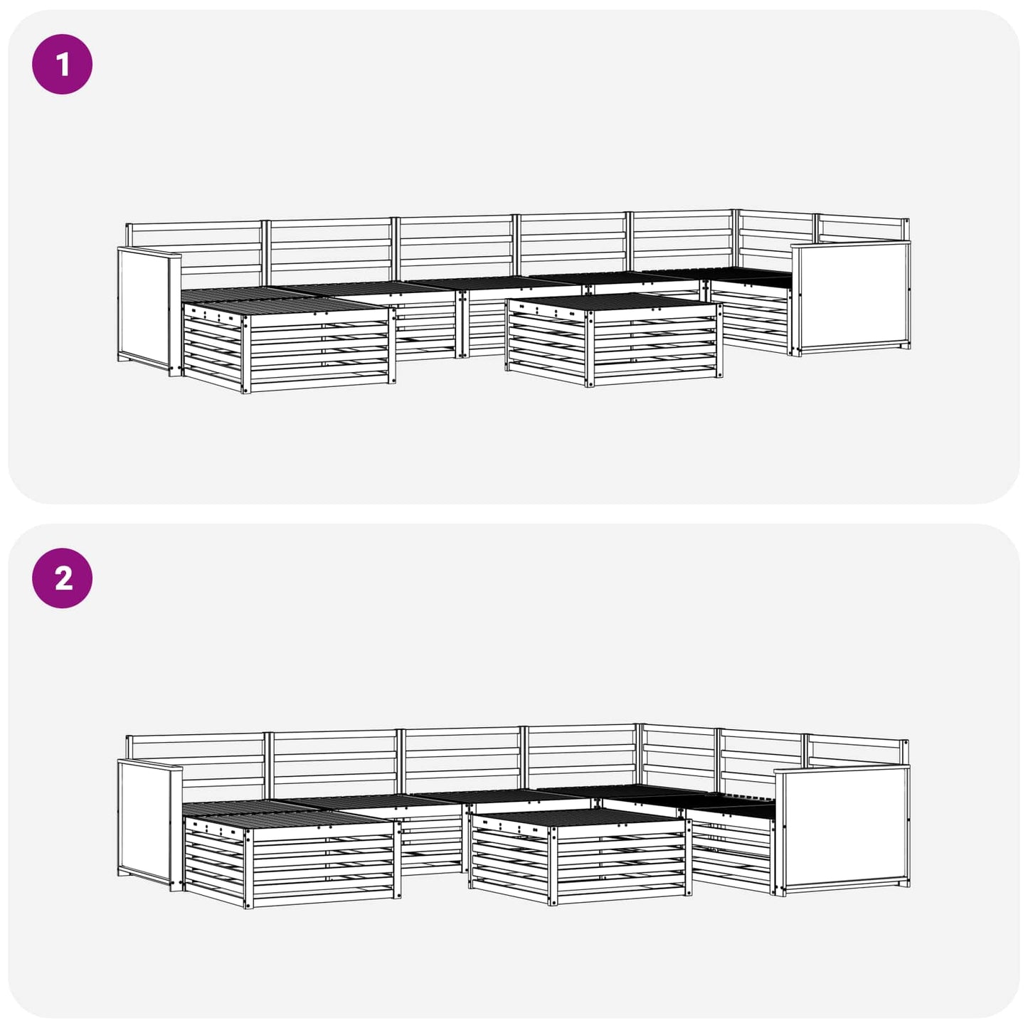 Outdoor Sofa Set 8 pcs Natural