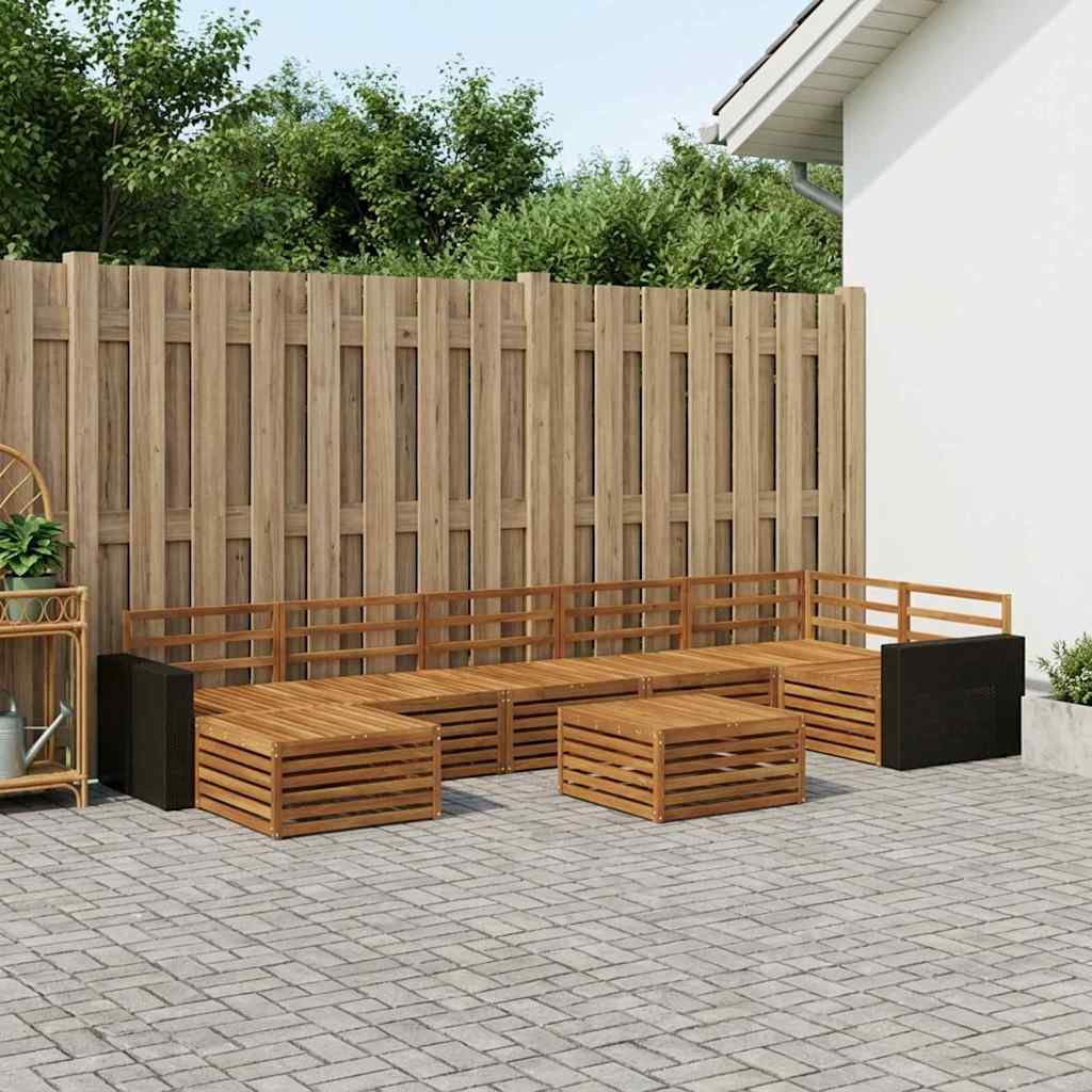 Outdoor Sofa Set 8 pcs Natural