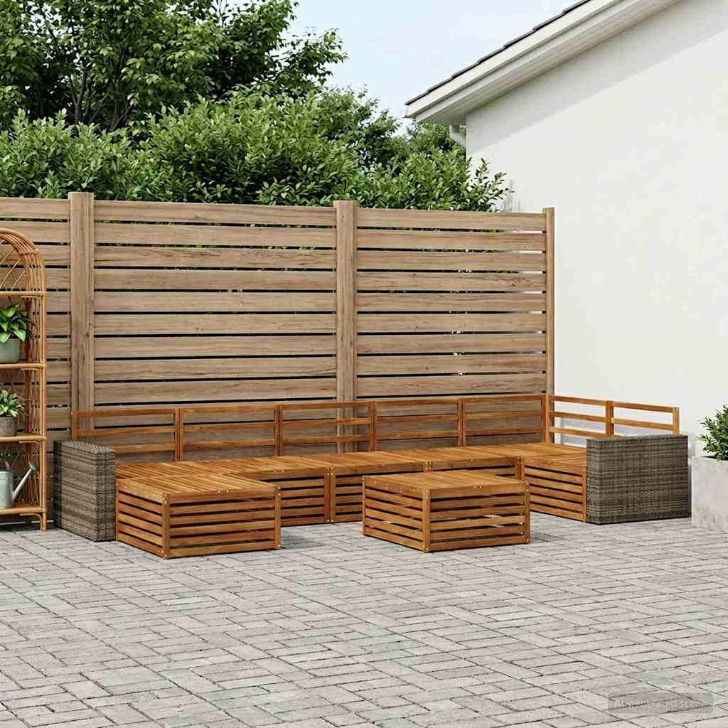 Outdoor Sofa Set 8 pcs Natural