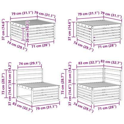 Outdoor Sofa Set 8 pcs Natural